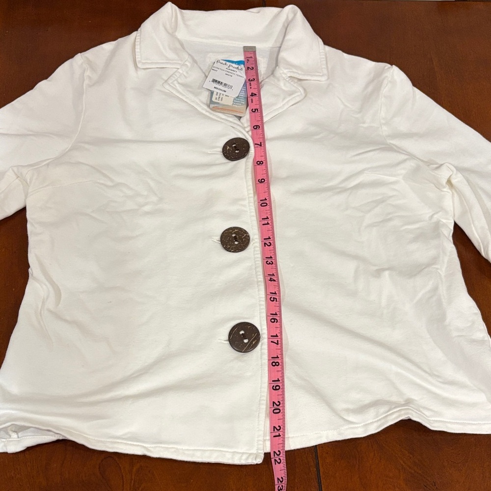 Fresh Produce White Jacket with Collar Dark Buttons. NWT - Picture 15 of 15